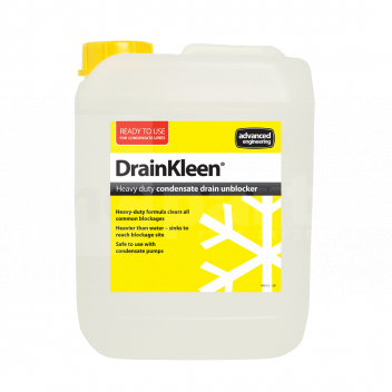 FC8605 RESTRICTED SALES - DrainKleen Condensate Drain Unblocker, 5L Conc. <!DOCTYPE html>
<html lang=\"en\">
<head>
    <meta charset=\"UTF-8\">
    <meta name=\"viewport\" content=\"width=device-width, initial-scale=1.0\">
    <title>FC8605 - DrainKleen Condensate Drain Unblocker, 5Ltr Concentrate</title>
</head>
<body>
    <h1>FC8605 - DrainKleen Condensate Drain Unblocker, 5Ltr Concentrate</h1>
    <p>Introducing FC8605 - DrainKleen Condensate Drain Unblocker, 5Ltr Concentrate!</p>
    <p>Tackle clogged condensate drains with ease using DrainKleen Condensate Drain Unblocker. Our concentrated formula is specially designed to dissolve blockages caused by sludge, algae, and other debris, restoring proper drainage and preventing costly water damage.</p>
    <p>With FC8605, maintaining clear condensate drains is simple. Our powerful concentrate penetrates deep into the drain lines, breaking down stubborn obstructions and ensuring uninterrupted flow.</p>
    <p><strong>Important Notice:</strong> This product is a corrosive product under the UK Offensive Weapons Act 2019 and can only be sold to persons over the age of 18. Proof of ID including date of birth is required at the time of purchase. Examples of acceptable proof of ID would be a photo driving licence or passport.</p>
    <p>Please note that this product is available for <strong>collection only</strong> and is not eligible for delivery.</p>
</body>
</html> DrainKleen, Condensate Drain Unblocker, 5L, Concentrate, Unblocker Fluid