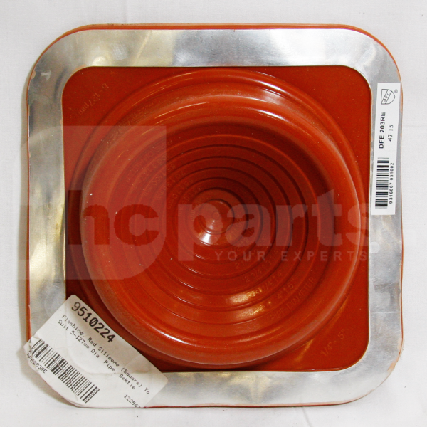Flashing, Red Silicone (Square) To Suit 5-127mm Dia. Pipe, Dektie - 9510224